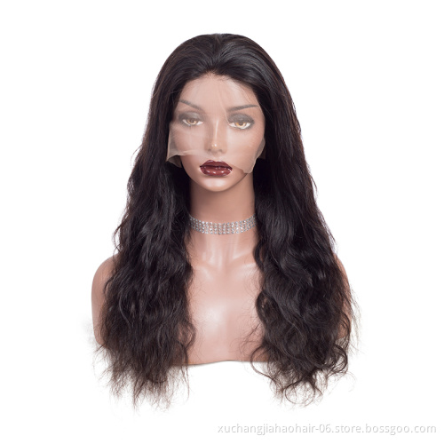 Wholesale Indian hair Transparent lace wig long glueless shy double drawn virgin hair body wave swiss lace hd lace frontal wig
